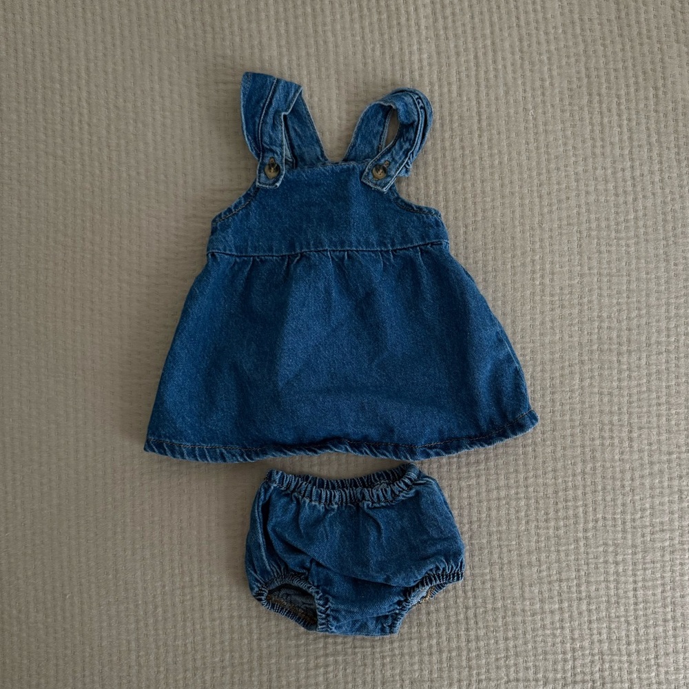 Zara Baby Denim Pinafore Dress with Bloomers